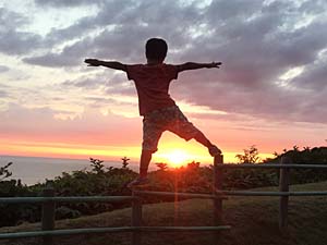 和島オートキャンプ場から見る夕日